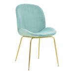 Chair Maley green elvet-gold metal 47x60x90cm