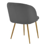 Chair Anelie dark grey velvet-natural metal leg 45x59x78cm - Image 2