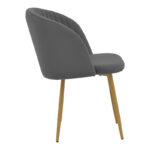 Chair Anelie dark grey velvet-natural metal leg 45x59x78cm - Image 3