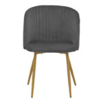 Chair Anelie dark grey velvet-natural metal leg 45x59x78cm - Image 4