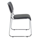 Guest stackable chair Randin black pu-chrome leg 42x44x77cm - Слика 3