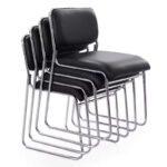 Guest stackable chair Randin black pu-chrome leg 42x44x77cm - Слика 4