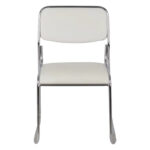 Guest stackable chair Randin white pu-chrome leg 42x44x77cm - Image 2