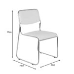 Guest stackable chair Randin white pu-chrome leg 42x44x77cm - Image 3
