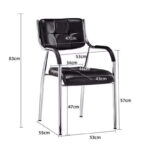Guest stackable chair Otlen black pu-chrome leg 47x45x87cm - Слика 4