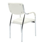 Stackable guest chair Otlen white pu-chrome leg 47x45x87cm - Image 2