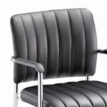 Cazen stackable guest chair black pu-chrome leg 55x49x84cm - Image 2