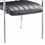 Cazen stackable guest chair black pu-chrome leg 55x49x84cm - Image 3