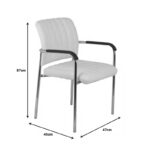 Cazen stackable guest chair white pu-chrome leg 55x49x84cm - Слика 2