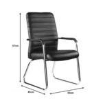 Guest stackable chair Sefine black pu-chrome leg 53x45x97cm - Image 2