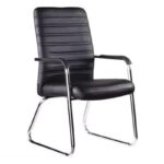 Guest stackable chair Sefine black pu-chrome leg 53x45x97cm