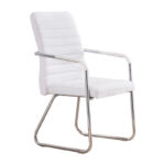 Guest stackable chair Sefine white pu-chrome leg 53x45x97cm