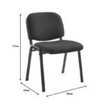 Guest chair stackable Anilian black fabric-leg black metal 55x44x77cm - Слика 4