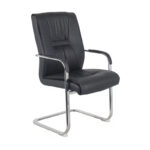 Guest stackable chair Nioze black pu-chrome leg 57x50x95cm