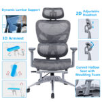 Office chair manager with footrest Thelonius mesh grey - Слика 2