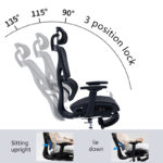 Office chair manager with footrest Thelonius mesh black - Image 3