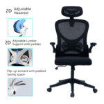 Office chair manager Anthony mesh black - Слика 2