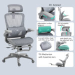 Work chair manager Zenyk mesh in black and white color 63x70x126cm - Слика 2