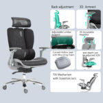 Work chair manager Chocky black mesh 68x69x120cm - Слика 2