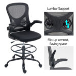 Work chair manager Derzio mesh black fabric 62x53x131cm - Слика 2