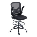 Work chair manager Derzio mesh black fabric 62x53x131cm - Слика 4
