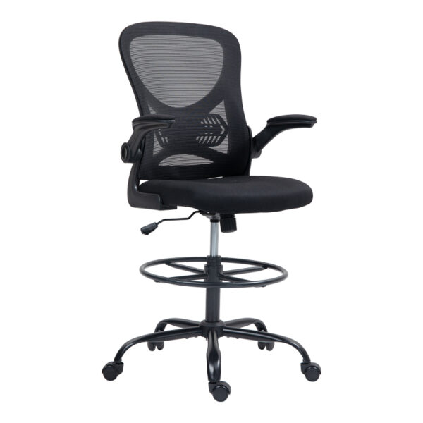 Work chair manager Derzio mesh black fabric 62x53x131cm