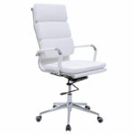 Manager office chair Tokyo with white pu 55.5x52x108cm
