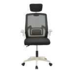 Manager office chair Serjo white-black pp-mesh fabric 75x65x128cm - Слика 4