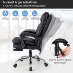 Director's office chair with footrest Dietina pu in black color 60x50x105-115cm - Image 2