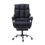 Director's office chair with footrest Dietina pu in black color 60x50x105-115cm - Image 4