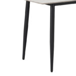 Dining table Gustas white marble sintered stone-black metal 160x80x75cm - Слика 3
