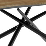 Dining table Jonal pakoworldwith MDF surface in walnut- black metal legs 180x90x76 cm - Image 3