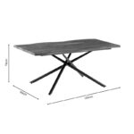 Dining table Jonal pakoworldwith MDF surface in walnut- black metal legs 180x90x76 cm - Image 4