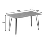 Dining table Izzac pakoworldwith MDF surface in sonoma - black metal legs 140x80x76 cm - Слика 5