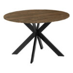 Kitchen table Jeston MDF walnut-black metal leg D120x75cm