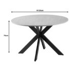 Kitchen table Jeston MDF walnut-black metal leg D120x75cm - Image 6