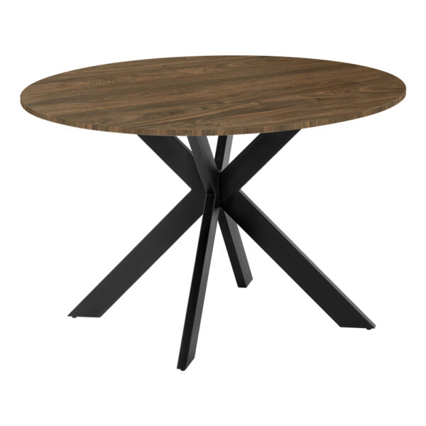 Kitchen table Jeston MDF walnut-black metal leg D120x75cm