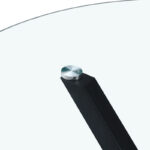 Kitchen table Tavula Glass-Metal with black metal legs D120x75cm - Слика 4