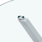 Kitchen table Tavula Glass-Metal with white metal legs D120x75cm - Слика 4