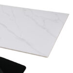 Kitchen table Tafel sintered white stone with black metal legs 180x90x76cm - Слика 4