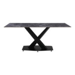 Kitchen table Tafel sintered black stone with black metal legs 180x90x76cm - Слика 2