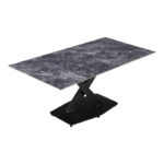 Kitchen table Tafel sintered black stone with black metal legs 180x90x76cm - Слика 3