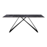 Kitchen table Meja sintered black stone with black metal legs 180x90x76cm - Слика 2