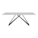 Kitchen table Meja sintered white stone with black metal legs 200x100x76cm - Слика 2