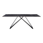 Kitchen table Meja sintered black stone with black metal legs 200x100x76cm - Слика 2