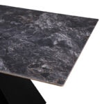 Kitchen table Meja sintered black stone with black metal legs 200x100x76cm - Слика 4