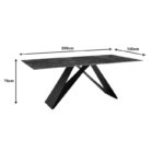 Kitchen table Meja sintered black stone with black metal legs 200x100x76cm - Слика 5
