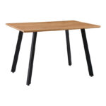 Dining table Toafel MDF in natural color with black metal legs 120x80x75cm