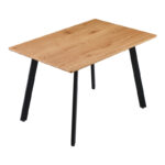 Dining table Toafel MDF in natural color with black metal legs 120x80x75cm - Image 3