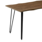 Dining table Izzac pakoworldwith MDF surface in walnut- black metal legs 140x80x76 cm - Слика 2